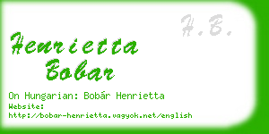 henrietta bobar business card