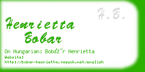 henrietta bobar business card